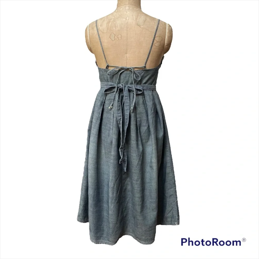 Billabong chambray summer dress with open back size S - Picture 2 of 10